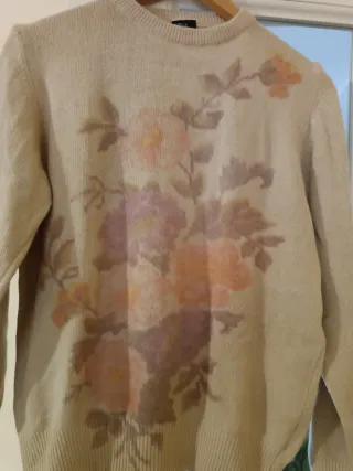 Pullover vintage donna beige floreale
