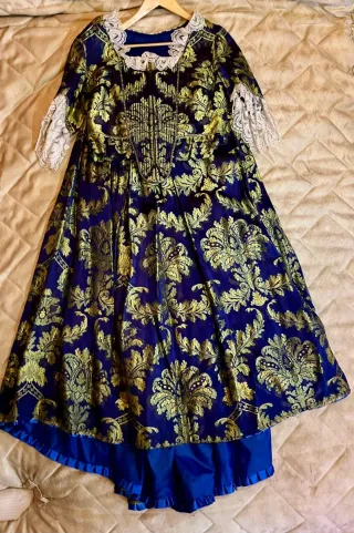 Traje Fallera Azul Brocado Talla 42
