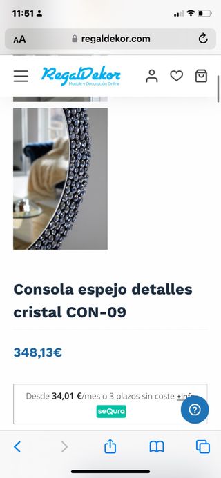 Consola Espejo Regal Dekor Aparador de espejo .