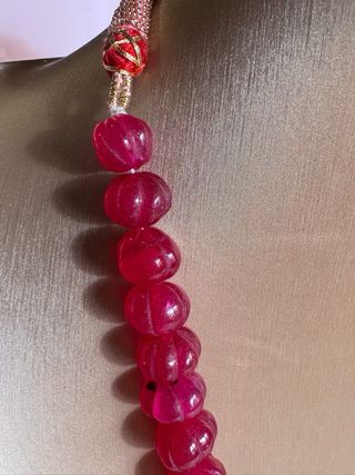 Collana Indiana Rubino Massivo Intarsiata a mano