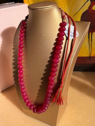 Collana Indiana Rubino Massivo Intarsiata a mano