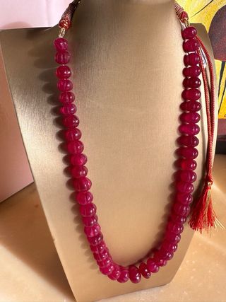 Collana Indiana Rubino Massivo Intarsiata a mano