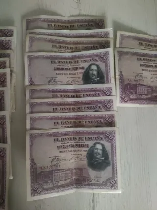 Lote de Billetes Antiguos de 50 pesetas año 1928