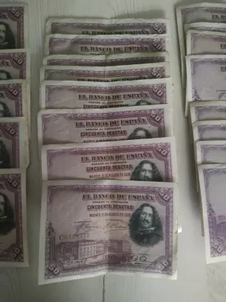 Lote de Billetes Antiguos de 50 pesetas año 1928
