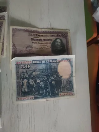 Lote de Billetes Antiguos de 50 pesetas año 1928