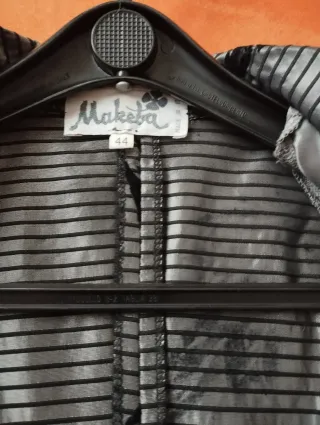 Giacca vintage floreale nera e grigia