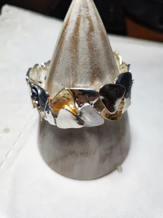 Pulsera eslabones oro y plata