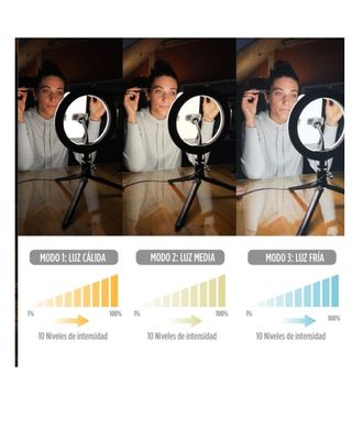 Anillo LED Ksix con Trípode para móvil