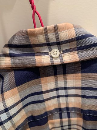 Camisa Massimo Dutti cuadros azul y naranja