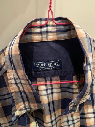 Camisa Massimo Dutti cuadros azul y naranja