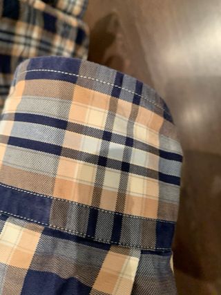 Camisa Massimo Dutti cuadros azul y naranja