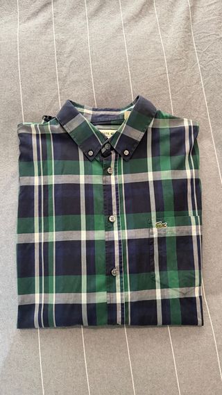 Camisa cuadros Lacoste azul y verde Talla L