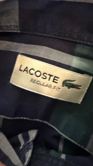 Camisa cuadros Lacoste azul y verde Talla L