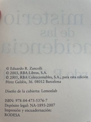 Libro El misterio de las coincidencias