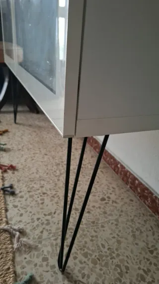 Mueble auxiliar cristal y metal