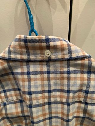 Camisa Massimo Dutti cuadros azul y marrón