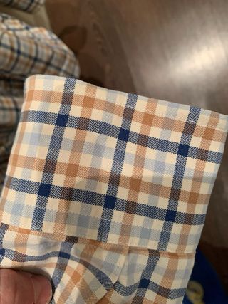 Camisa Massimo Dutti cuadros azul y marrón