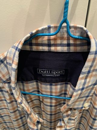 Camisa Massimo Dutti cuadros azul y marrón