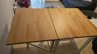 Mesa comedor extensible madera y metal