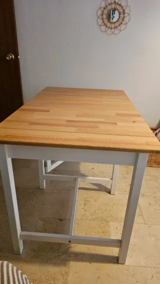 Mesa comedor extensible madera y metal