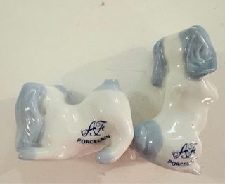 Coppia Cagnolini Porcellana AF Vintage