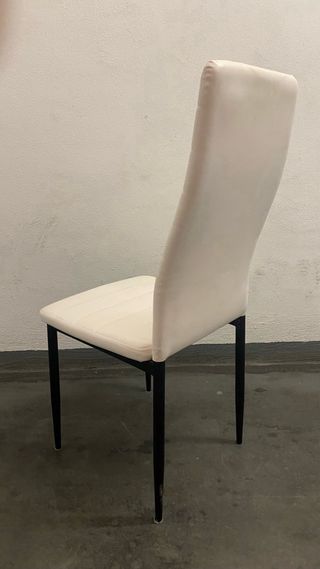 Juego de 5 sillas de comedor blancas