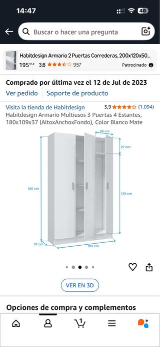 Armario blanco de madera