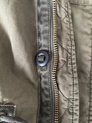 Chaqueta militar verde y azul