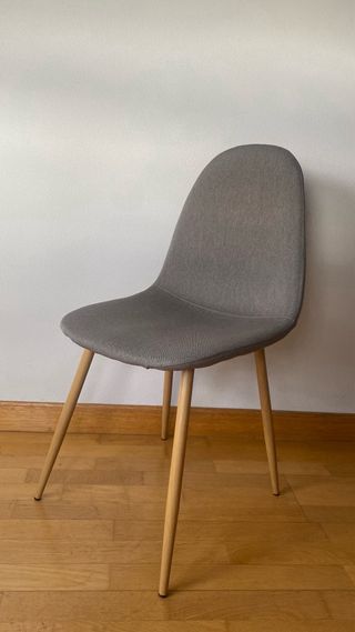 Juego de 6 sillas de comedor grises