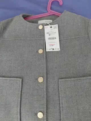 Chaqueta Zara Mujer Gris Nueva
