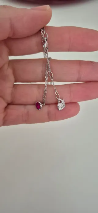 Colgante Swarovski Rojo y Plateado