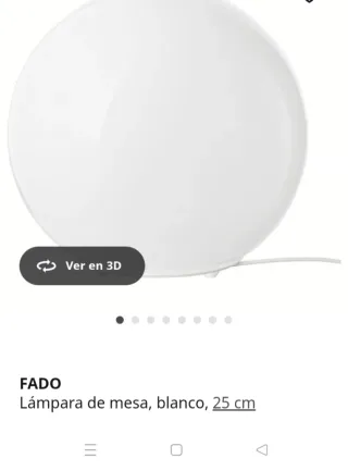 Lámpara de mesa Ikea Fado blanca