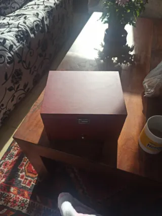 Joyero grande marrón con compartimentos