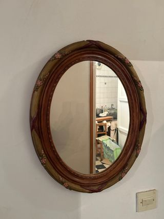 Espejo Ovalado Cerámica Pintada