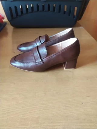 Zapatos mocasines mujer talla 41 marrones