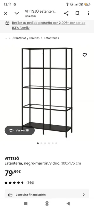 Estantería Negra Metálica Ikea Vittsjö