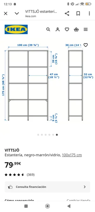 Estantería Negra Metálica Ikea Vittsjö