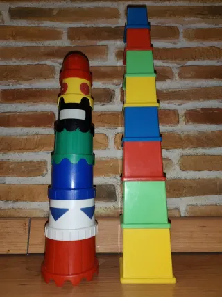 Juego de cubos apilables de colores para niños