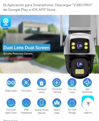 3 Cámara Vigilancia Exterior 4G Dual 8MP
