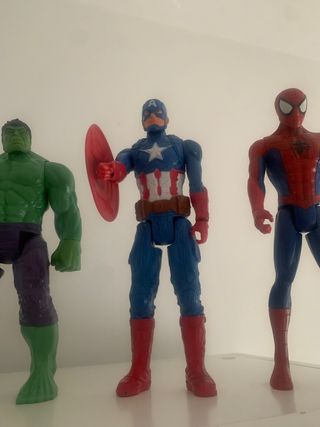 Figuras Marvel: Thanos, Iron Man, Hulk, Capitan Am