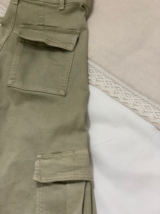 Pantalón cargo lona kaki