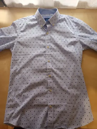 Camisa Ridebike Estampada Puntos Azul Talla S
