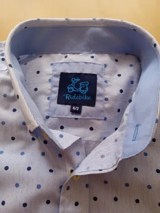 Camisa Ridebike Estampada Puntos Azul Talla S