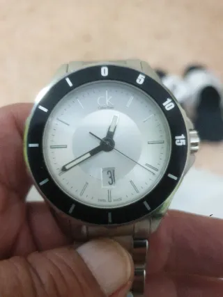 Reloj Calvin Klein Negro y Plateado pulsera de ace