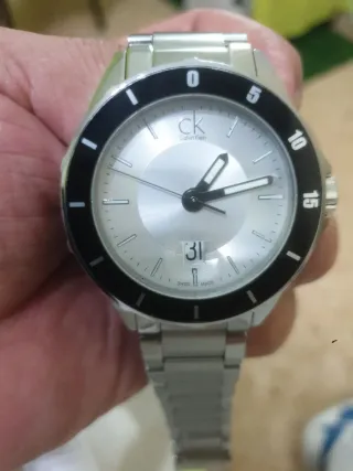 Reloj Calvin Klein Negro y Plateado pulsera de ace