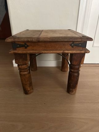 Mesita auxiliar madera rústica