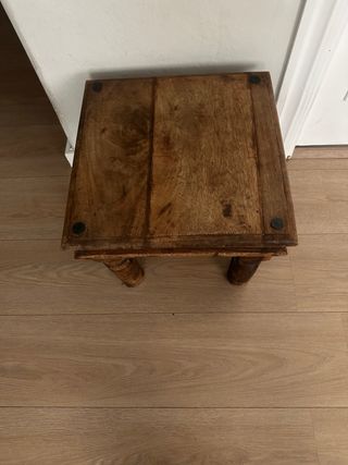 Mesita auxiliar madera rústica