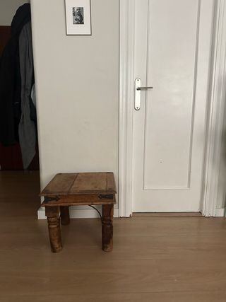 Mesita auxiliar madera rústica