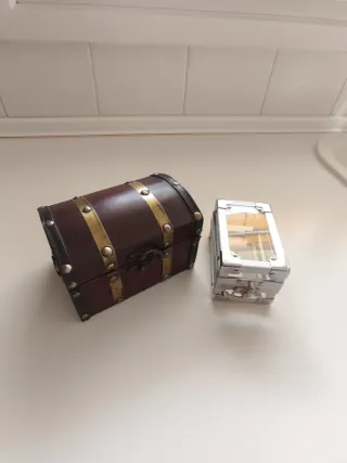 Cajitas joyero madera y metal