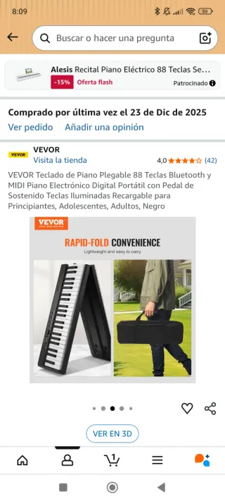 Teclado Musical Vevor 88 Teclas